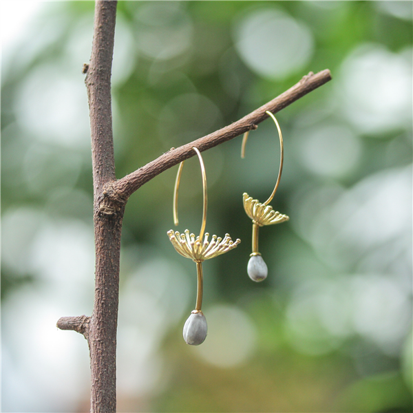 薏苡蒲公英耳環