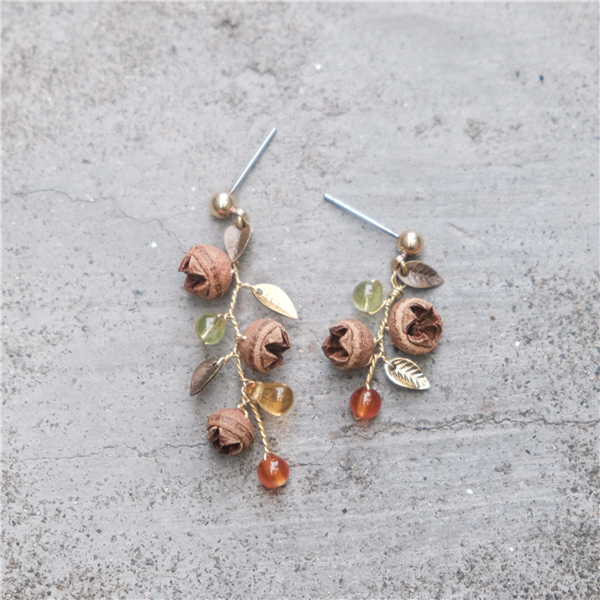 細葉桉編織耳環