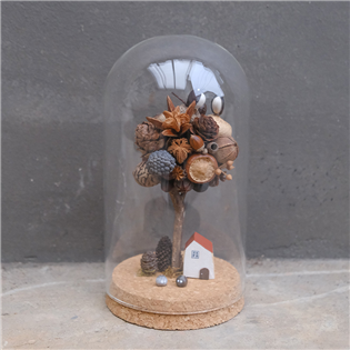 果實樹小屋玻璃罩擺飾