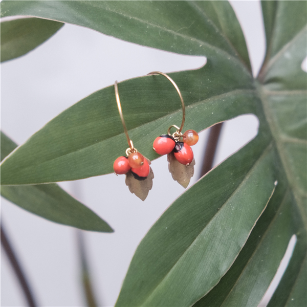 雞母珠圓圈耳環